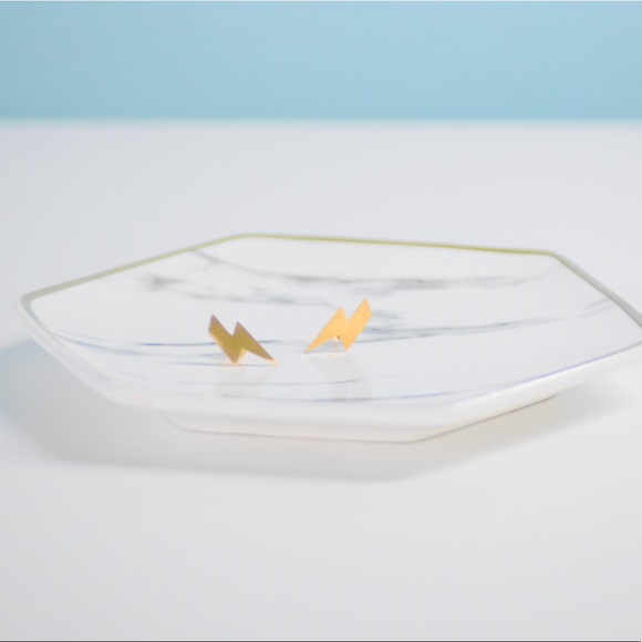 Lightening Bolt Stud Earrings - Picture 7 of 9